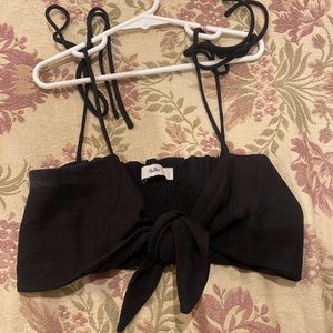 Black crop top with tie in front from ADIKA